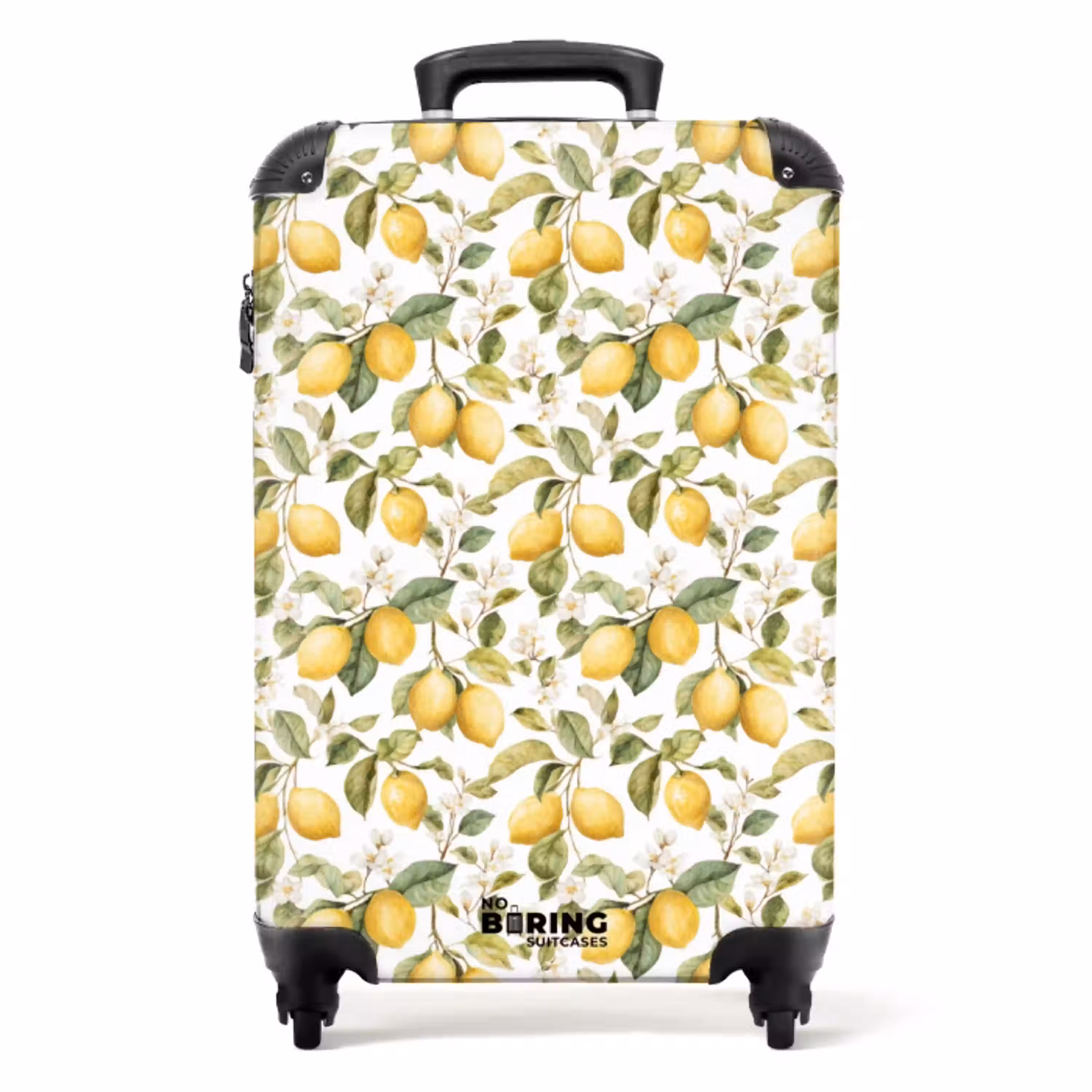Citroenen patroon geel groen NBS - Handbagage koffer - Volwassenen Unisex middel -productfoto_recht