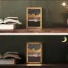Gouden Bomen in Mistig Landschap Light Box met kabel (Tafellamp) klein -sfeer3