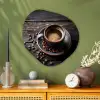 Kop - Koffie - Hout - Bonen Wandcirkel Organisch Aluminium middel -sfeer2