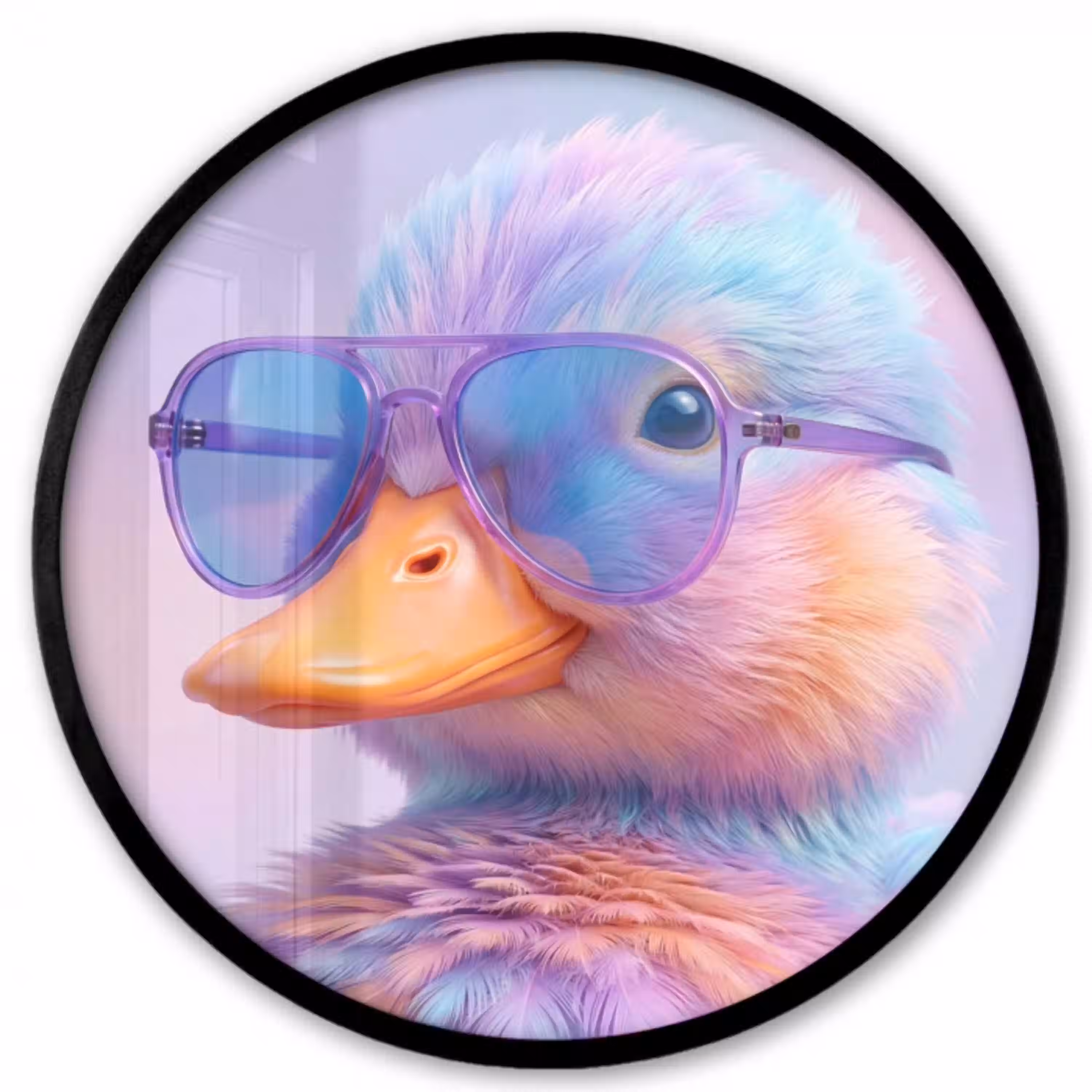 Eend - bril - Pastel Fotolijst rond zonder passe partout klein -3d