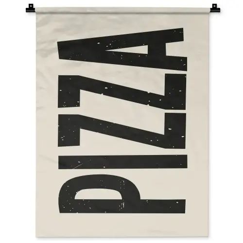 Pizza - Decoratie - Japandi - Vintage Wandkleed katoen klein -zz3d