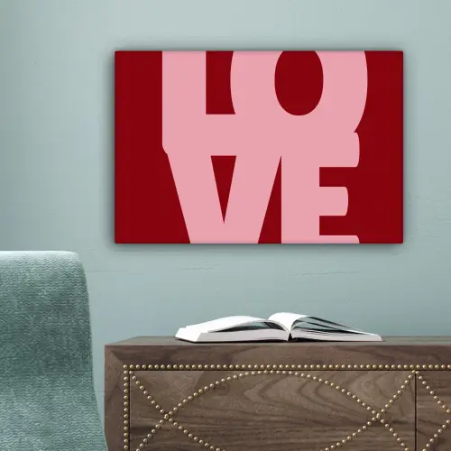 Love - Rood - Blokletters canvas 2cm klein -sfeer4