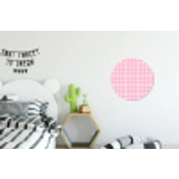 Raster - Patroon - Roze Wandcirkel aluminium klein 190 -kinderkamer