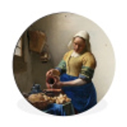 Het melkmeisje - Kunst - Oude meesters - Vermeer Wandcirkel aluminium klein -3d