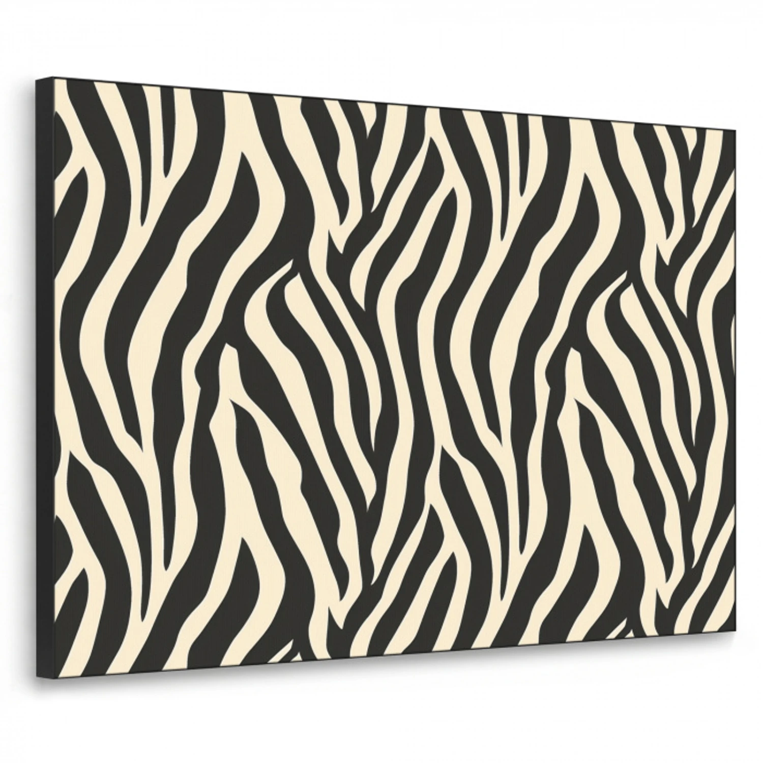 Zebra - Print - Klassiek - Zwart Textielframe zwart klein 947 -3d
