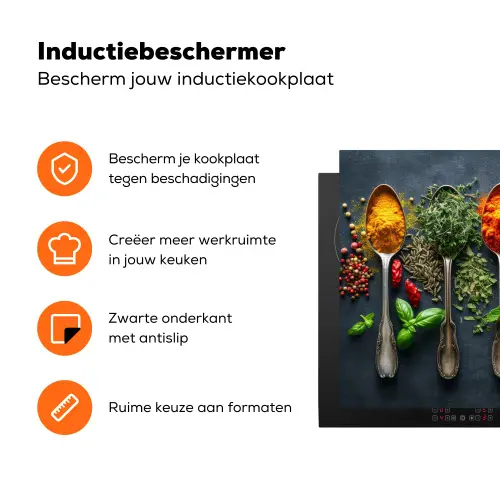 Beton - Lepels - Kruiden Inductie beschermer vinyl 3mm klein -zzzzzzz-td-ups