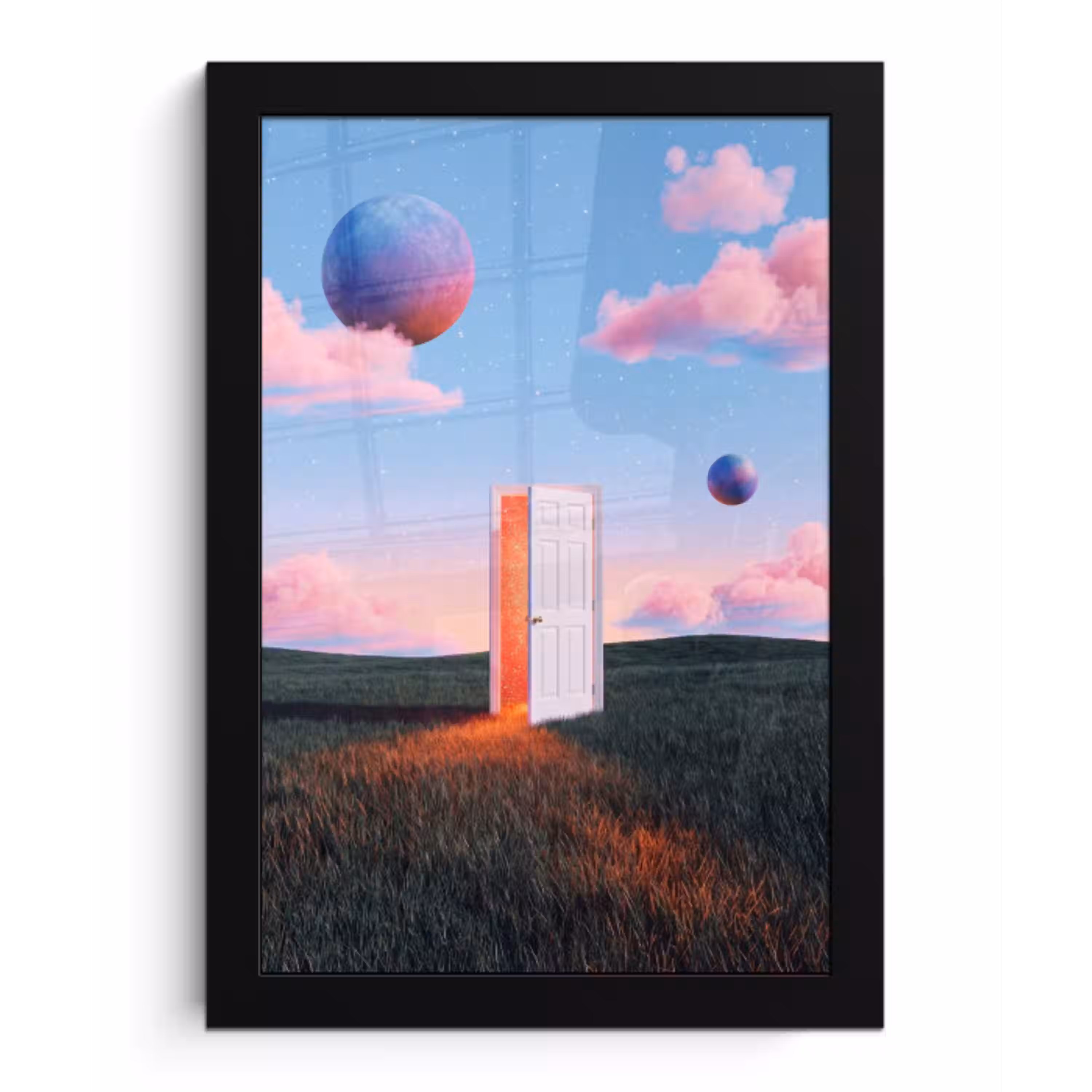 Deur - Fantasie - Ruimte fotolijst zwart zonder passe partout klein -3d