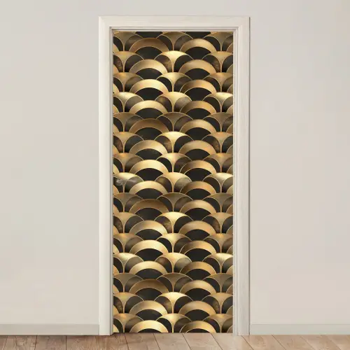 Schubben - Structuur - Goud deurposter klein 289 -3d_beige