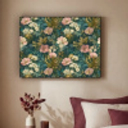 Wilde bloemen - Botanisch - Patroon - Roze - Romantisch Textielframe zwart klein 947 -sfeer1