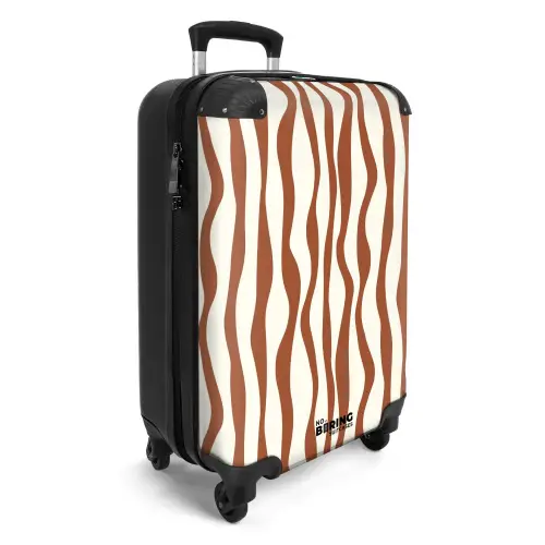 Abstract - Kastanjebruine line-art NBS - Handbagage koffer - Kinderen Unisex middel -productfoto_3d