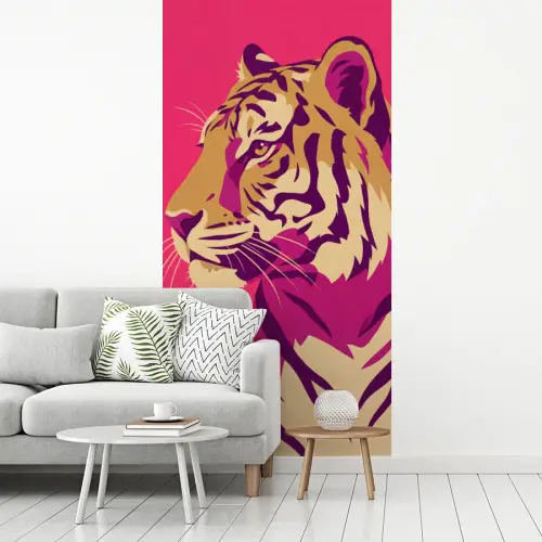 Tijger - Modern - Neon fotobehang vinyl groot -woonkamer