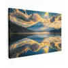 Berg - Rivier - Zonsondergang Tuinposter op houten frame 2 cm dik klein -3d