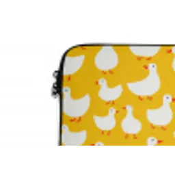Eendjes - Patroon - Geel laptophoes neopreen klein 279 -detail