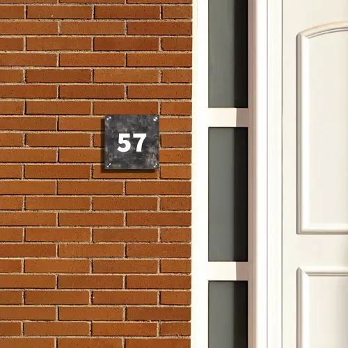 Verweerd metaal - Traditioneel Naambord Vierkant klein -sfeer3-XS
