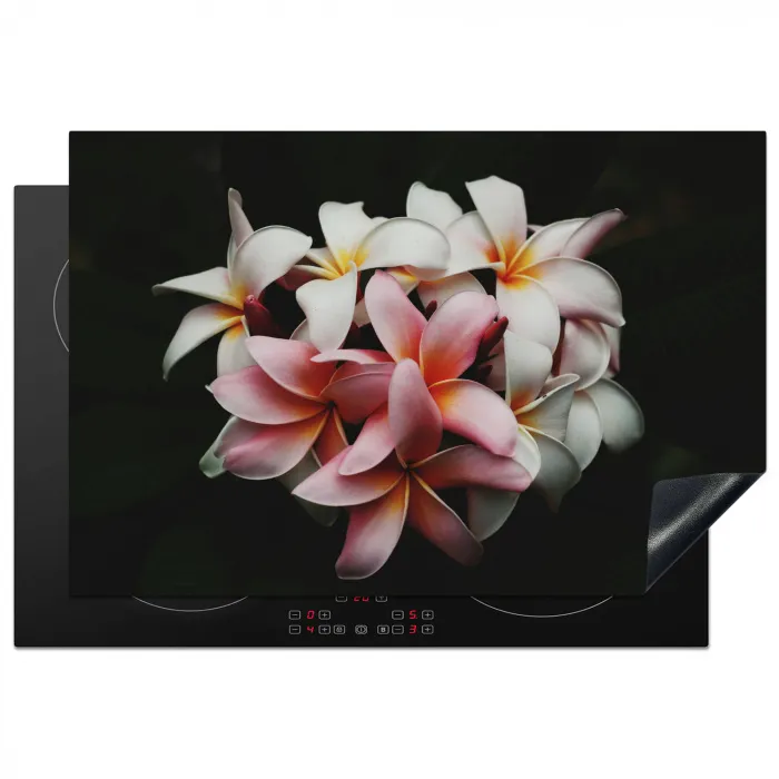 Bloemen - Roze - Zwart - Flora - Botanisch Inductie beschermer vinyl 3mm klein -3d