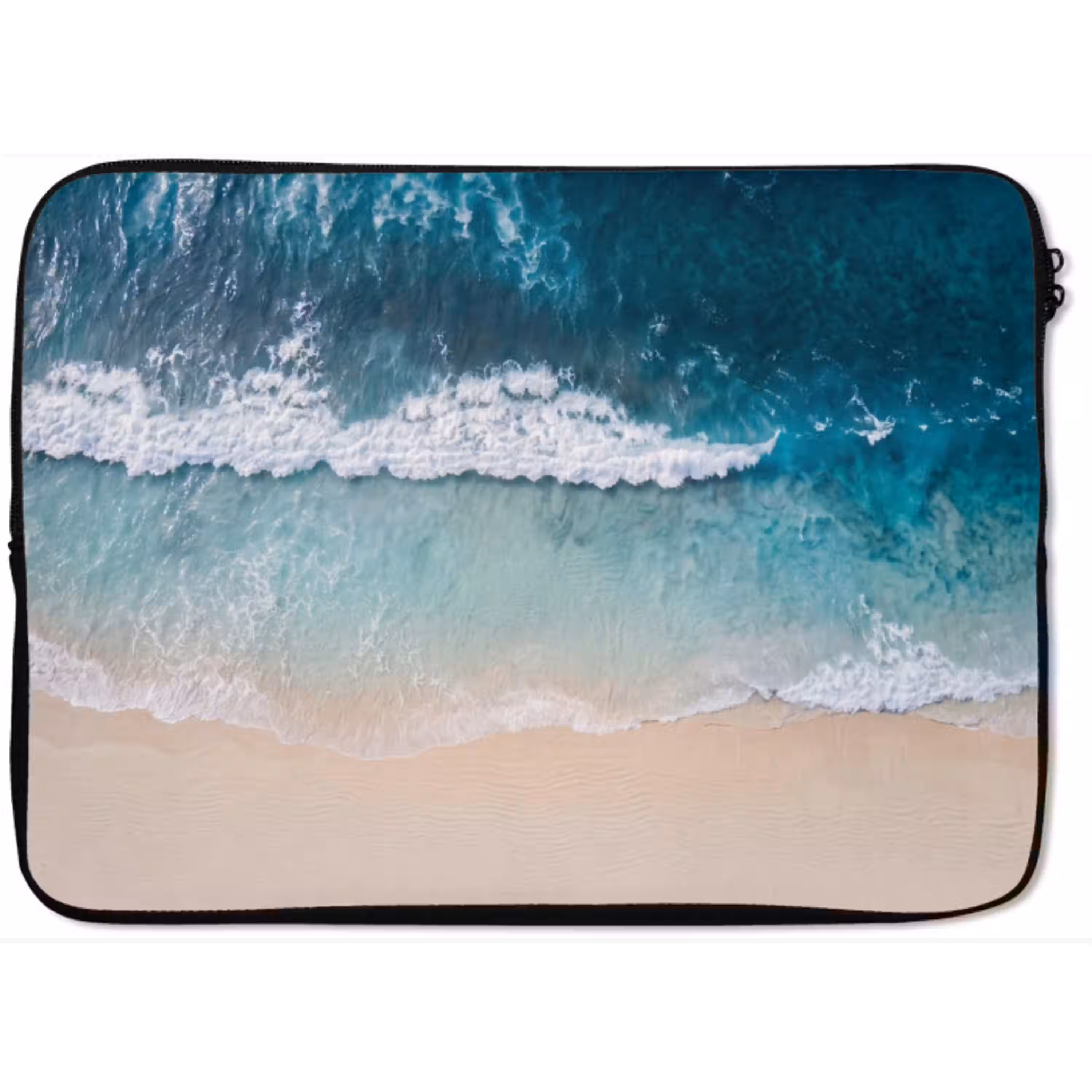 Strand - Zee - Golven - Natuur - Blauw laptophoes neopreen klein -zkaufland3dotto