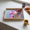 Bloemen - Paars - Overloop - Meeldraden Dienblad Rechthoek middel -sfeer2