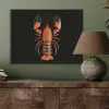 Kreeft - Oranje - Zwart - Modern PET vilt klein -sfeer2