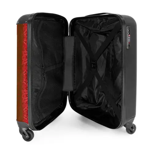 Dieprood slangenhuid met symmetrische schubstructuur NBS - Handbagage koffer - Volwassenen Unisex middel -binnenkant