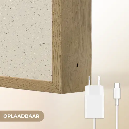 Lichtbeige - Terrazzo - Grijs Light Box met batterij (Wandlamp) middel 907 -USP_websiteoplaadbaarNL