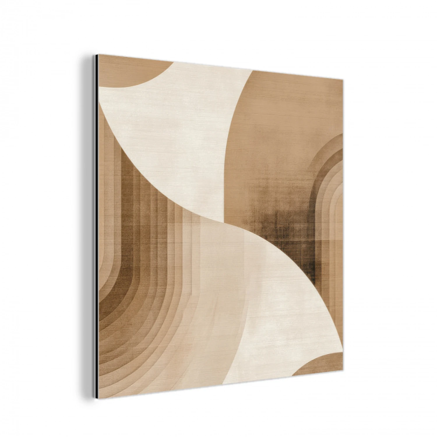 Retro - Geometrische lagen - Aardetinten aluminium wit klein -3d