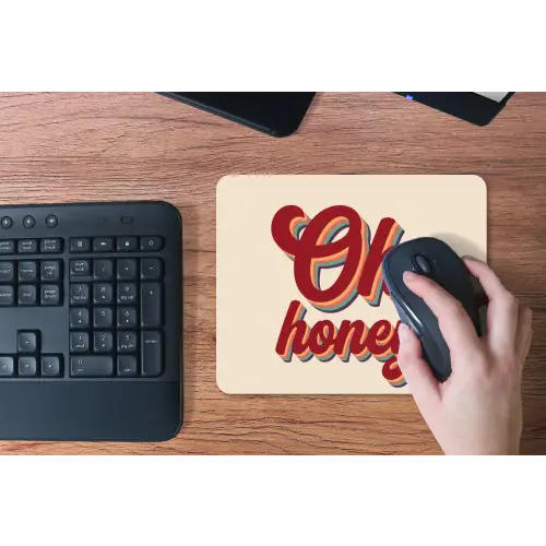 Oh honey - Rood - Schaduw muismat rubber klein -toetsenbord