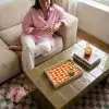 Oranje - Organische vormen - Wit Dienblad Rechthoek middel 911 -sfeer3