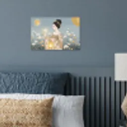 Aziatisch - Vrouw - Kimono poster papier klein -sfeer2