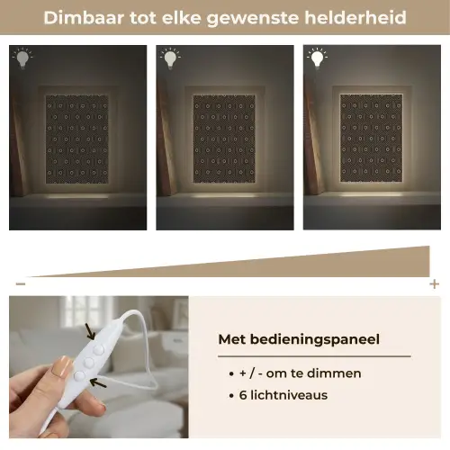 Goud - Illusie - Patroon Light Box met kabel (Tafellamp) klein 925 -USP_dimbaarNL