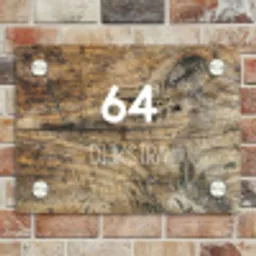 Verweerd hout - Modern Naambord Rechthoek middel -sfeer3