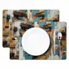 Abstract - Penseelstreken - Blauw - Gezicht Placemat vinyl groot -zzsfeer2_Kitchenyeah-website