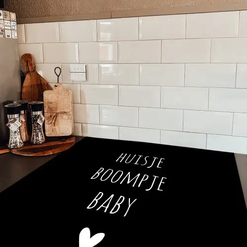 Spreuken - Huisje boompje baby - Quotes Inductie beschermer vinyl 3mm middel -sfeer3