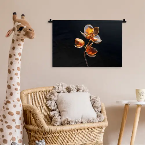 Bloem - Orchidee - Oranje Wandkleed katoen klein -wsfeer5_kind