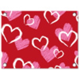 Patroon - Hartjes - Roze - Valentijn tuinposter los doek klein -3d