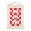 Hot - Spicy - Geruit - Rood textielposter latten blank klein -3d
