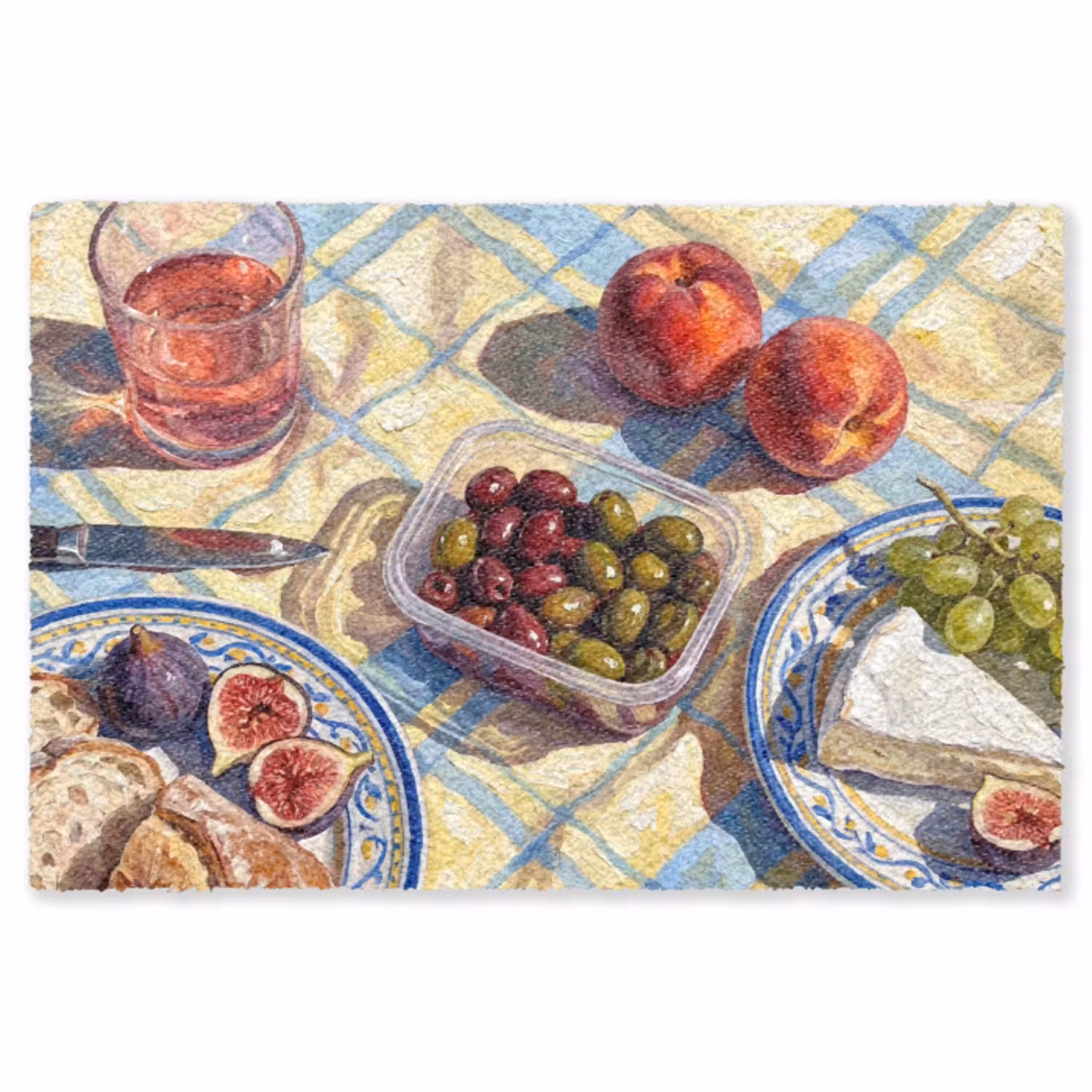 Eten - Picknick - Zomer Vloerkleed Rechthoek klein -3d