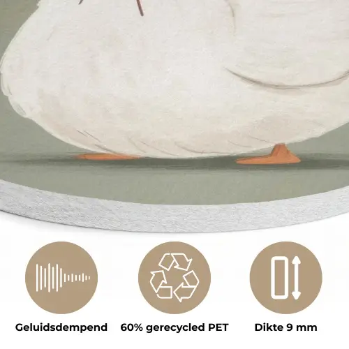 Eend - Konijnoren - Grijs Akoestische PET Vilt - Rond klein -closeup_NL