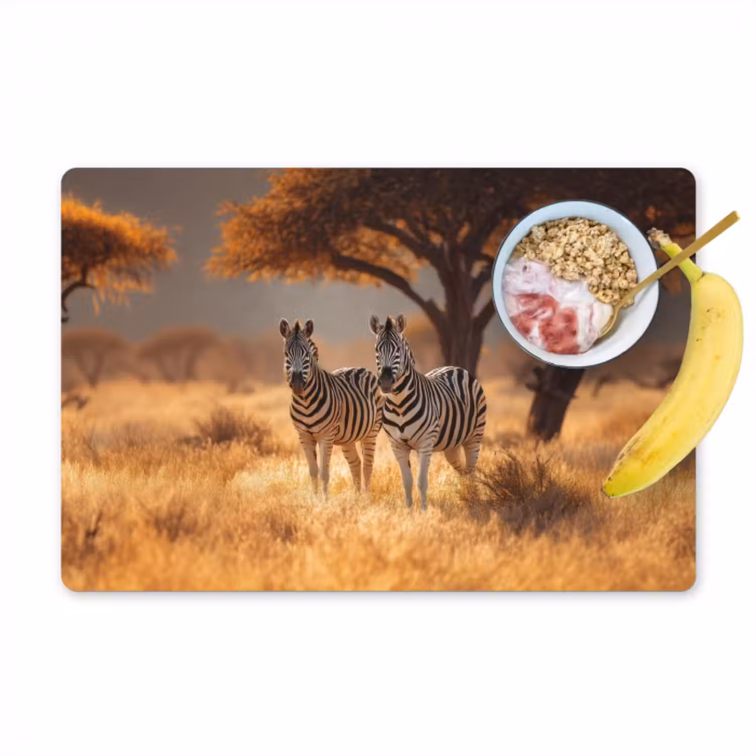 Tischset - 6 Stück - Zebras - Savannenlandschaft - Gras