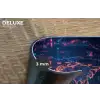 Wereldkaart - Futuristisch - Oranje Placemat vinyl groot -closeup
