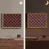 Leer - Patroon - Bordeaux Light Box met batterij (Wandlamp) middel 907 -sfeer3