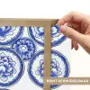 Cirkels - Bloemen - Blauw Light Box met batterij (Wandlamp) middel 907 -USP_websiteprintNL