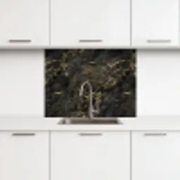 Zwart - Marmer - Goud - Nerf keuken achterwand 2 middel 865 -3d