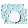 Blauw - Wit - Patroon - Bliksem Placemat vinyl groot 368 -zzsfeer2_Kitchenyeah-website