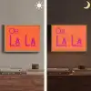 Oh la la - Oranje - Roze - Scheeflettertype Light Box met batterij (Wandlamp) middel -sfeer3