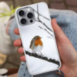 Roodborstje - Tak - Sneeuw - Winter - Levendig Hoesje iPhone 16 Pro Max met koord klein -sfeer3