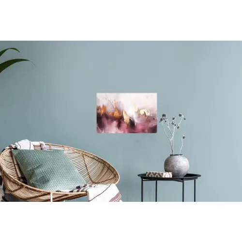Watercolor - Goud - Roze - Abstract - Kunst Muursticker klein -plant