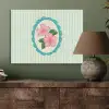 Bloemen - Ovaal - Strepen - Groen PET vilt klein -sfeer2