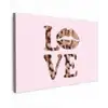 Tekst - Love - Pantervacht - Lichtroze canvas 2cm klein -z3d