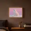 Poolvos - Sneeuw - Roze Light Box met batterij (Wandlamp) middel -sfeer4