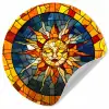 Mozaïek - Zon - Geel - Cirkel Wandcirkel behangsticker klein -3d